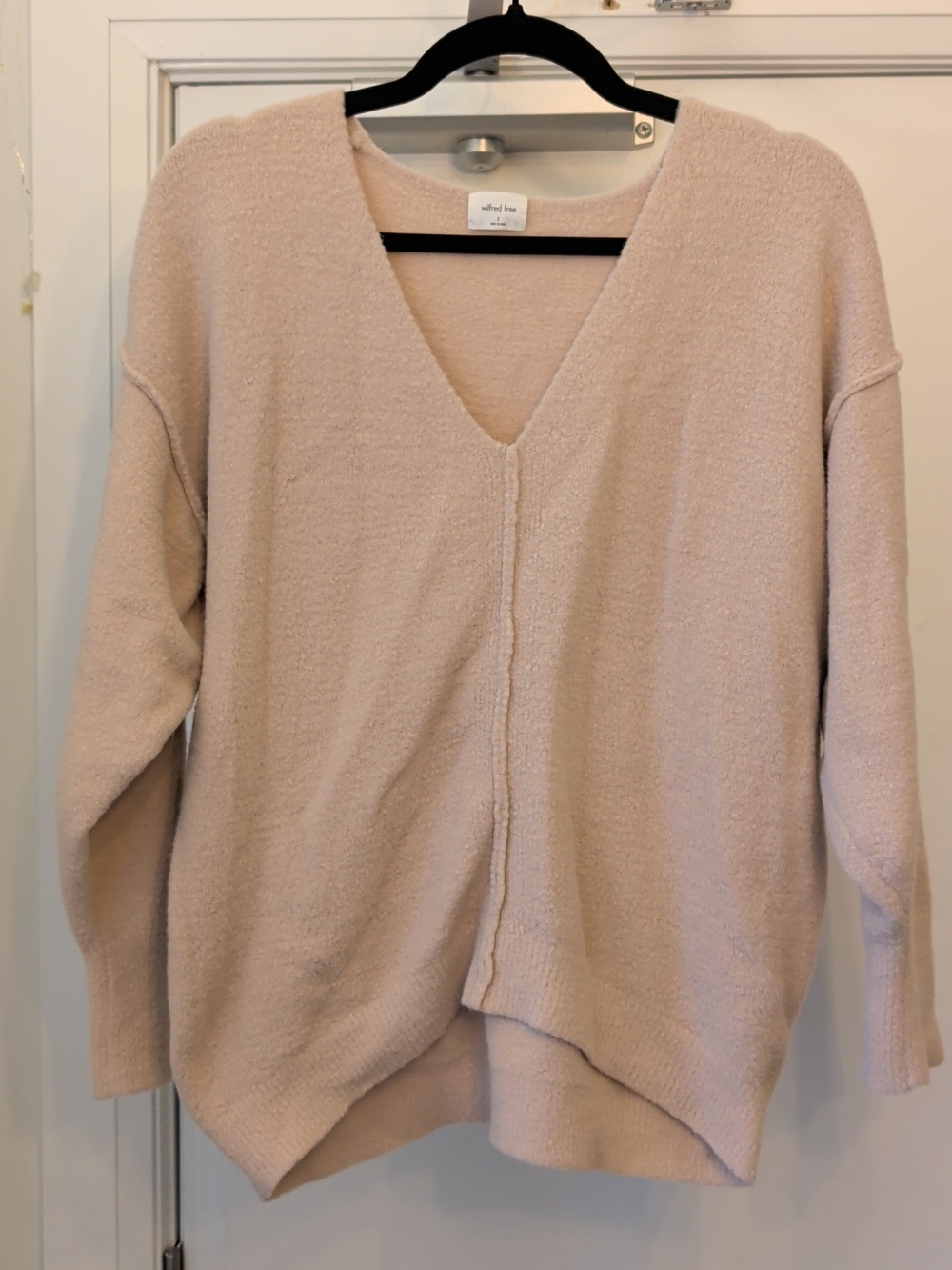 Aritzia Wilfred Fuzzy Oversized Sweater Sweatshirt Size S Pink